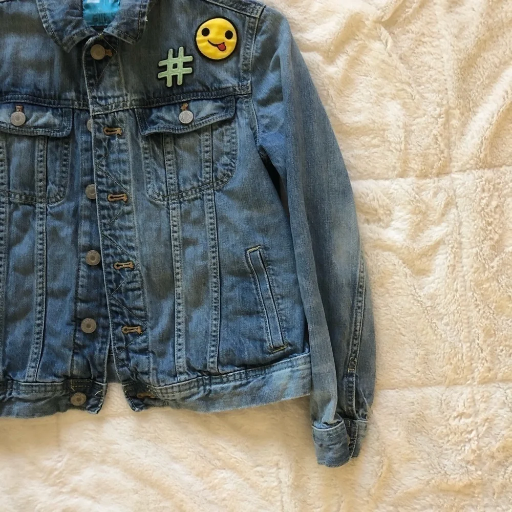 Gap Kids x ED Light Wash Patch Denim Jacket Girls
